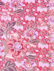 Wandaufkleber vintage style of tapestry flowers fabric pattern background © peekeedee