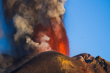 Volcano Etna eruption