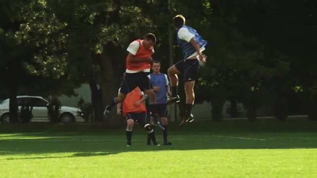 SLO MO MS PAN Goal keeper making a save at goal post / Provo, Utah, USA