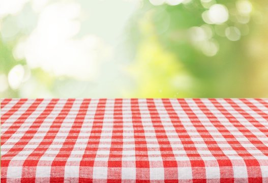 Picnic. Empty table for Your photomontage or product display.
