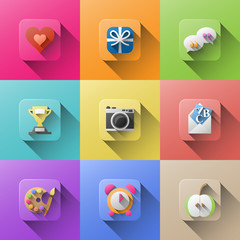 flat icons vector set