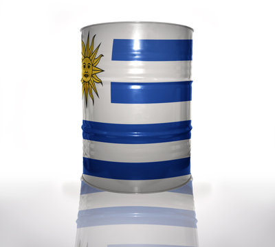 barrel with uruguayan flag