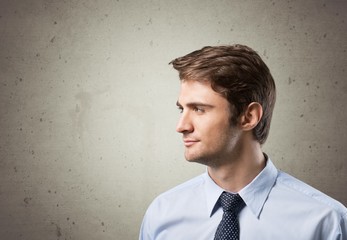 Portrait. Young man portrait in profile