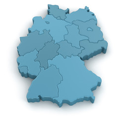 Map of Germany. Image with clipping path.