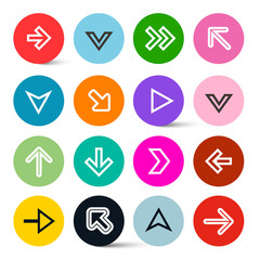 Vector Application Icons - Arrows in Colorful Circles Set