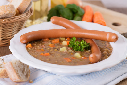 Linsensuppe mit Wiener 3