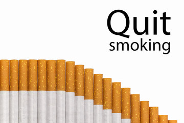 Quit smoking text graph of cigarettes