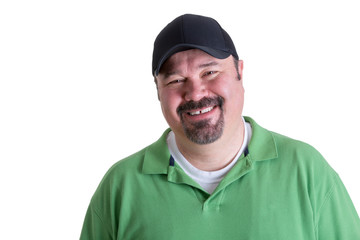 Portrait of Smiling Man Wearing Green Shirt