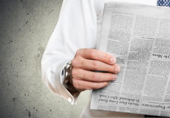 Naklejka premium Newspaper. Reading news