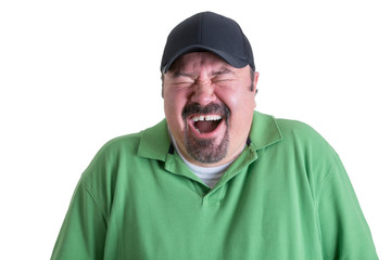 Portrait of Ecstatic Man Wearing Green Shirt