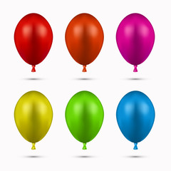 Vector modern balloons set on white