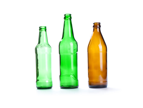 Empty  beer bottle isolated on the white background