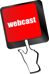 keyboard key with webcast web button vector