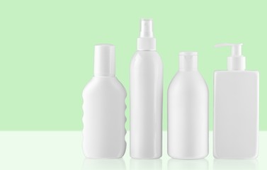 Product. Collection of  various beauty hygiene containers on