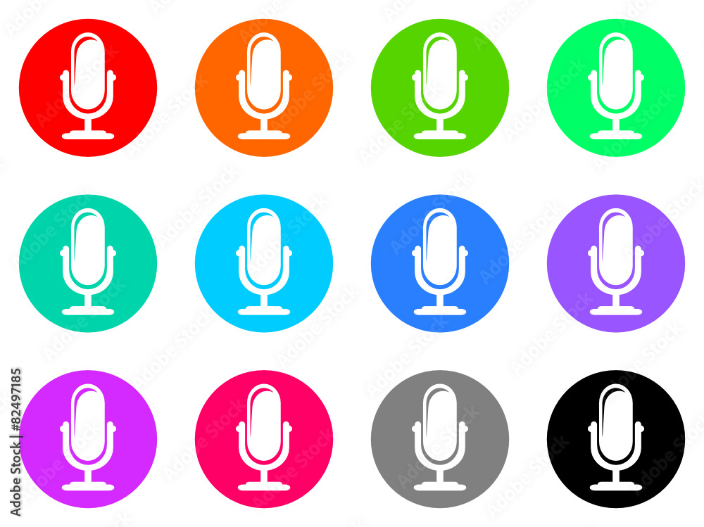 Poster microphone vector web icon