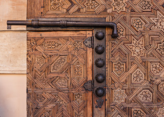 Door and latch in the Alhambra at Granada, Spain