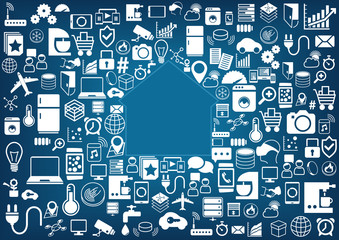 Smart home automation vector background