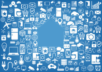 Smart home automation vector background