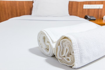 Towels on the bed
