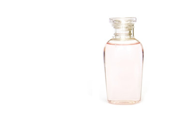 pink gel bottle on white background