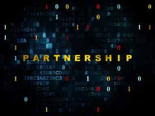 Business concept: Partnership on Digital background