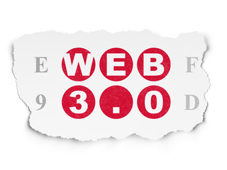 Web design concept: Web 3.0 on Torn Paper background