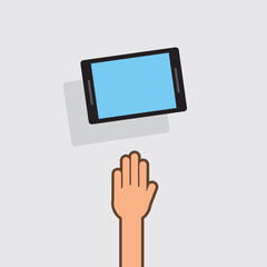 Hand grabbing or throwing up phone