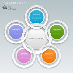 Interlocking White Rings #Vector Graphic