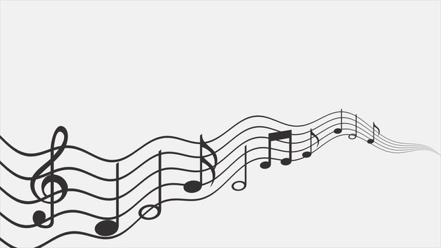 Musical Notes waves, Video animation, HD 1080