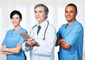 Fototapeta premium Nurse. Male Doctor with Nurses