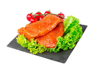 Turkey cutlet marinated for grilling