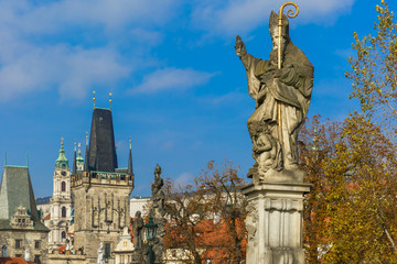 Fototapeta na wymiar Statue of St. Augustine, Prague, Czech Republic