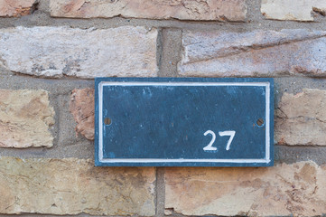 Number 27 sign