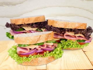 Sandwich. Group of tasty sandwiches