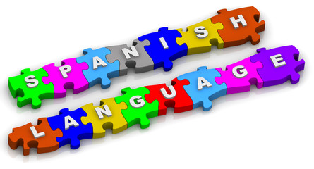 Spanish language. Word on puzzles
