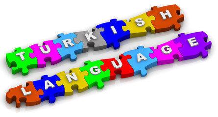 Turkish language. Word on puzzles