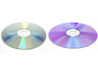 cd and dvd disc with spacing for caption, isolated