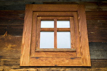 Brown wooden window