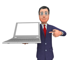 Businessman Presenting Shows Empty Space And Businessmen