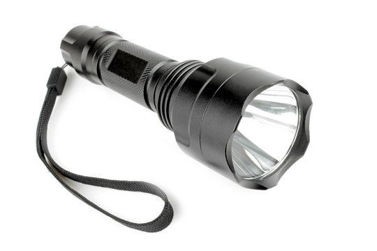 LED flashlight  isolated on white background