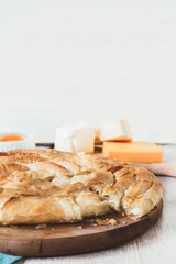 Cheese pie and blank space
