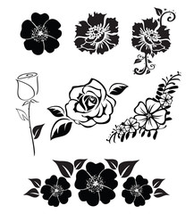 Illustration of flower silhouettes