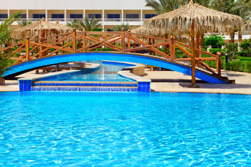luxurious open air swimming pool at resort