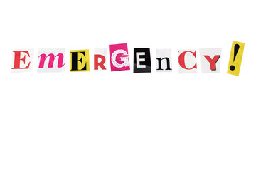 emergency written with daily letters