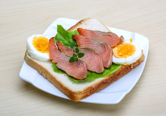 Sandwich with salmon