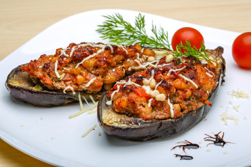Eggplant stuffed minced meat