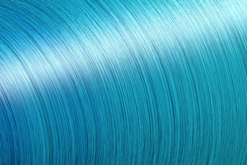 3D Wave of streak hair fibres render