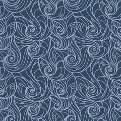 Vector seamless hand-drawn pattern of curls