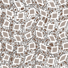 Vector seamless pattern of hand-drawn lines