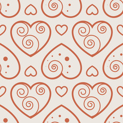 Fun seamless love heart background